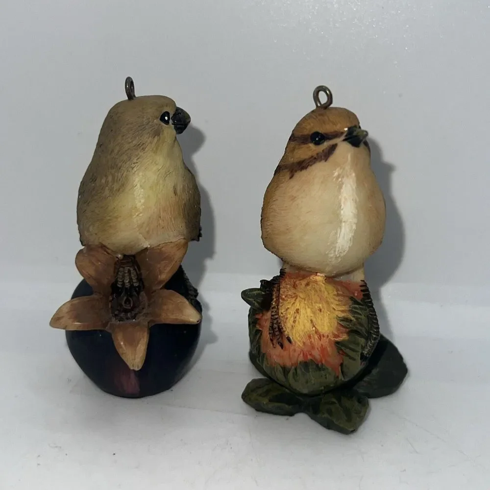 Vintage Sparrow & Songbird Detailed Birds Bird Figurines‎ Resin Decor Ornaments
